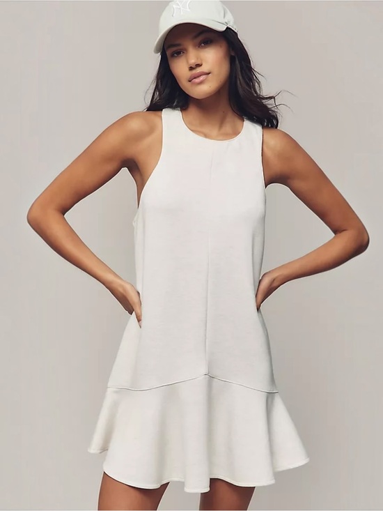 Daily Practice Dresses & Skirts - NWT Anthropologie Daily Practice Sleeveless Ruffle Dress Ivory Heather Size M